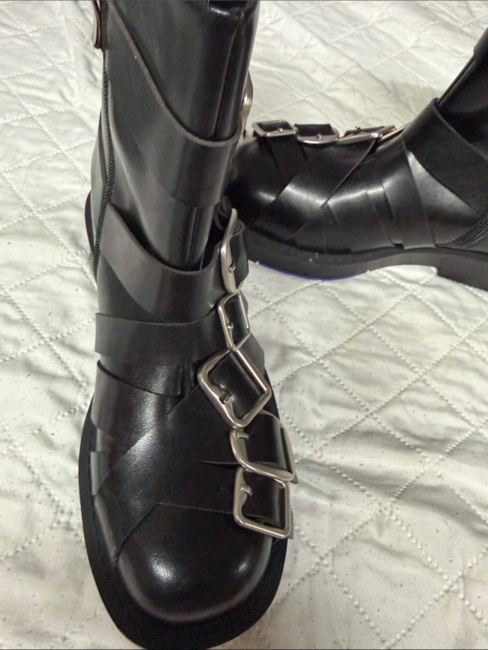 Urban Revivo Black Buckle-Strap Women's Ankle Boots - Picture 4 of 5